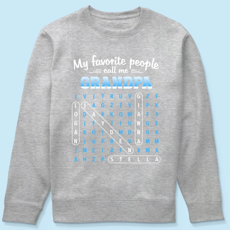 My Favorite People Call Me Grandpa Dad Word Search Puzzle - Personalized Shirt - Gift For Grandpa, Dad - Image 39