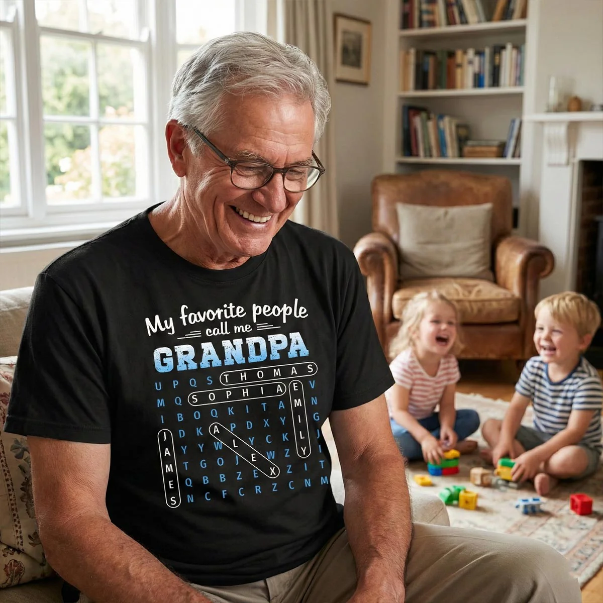 My Favorite People Call Me Grandpa Dad Word Search Puzzle - Personalized Shirt - Gift For Grandpa, Dad - Image 4