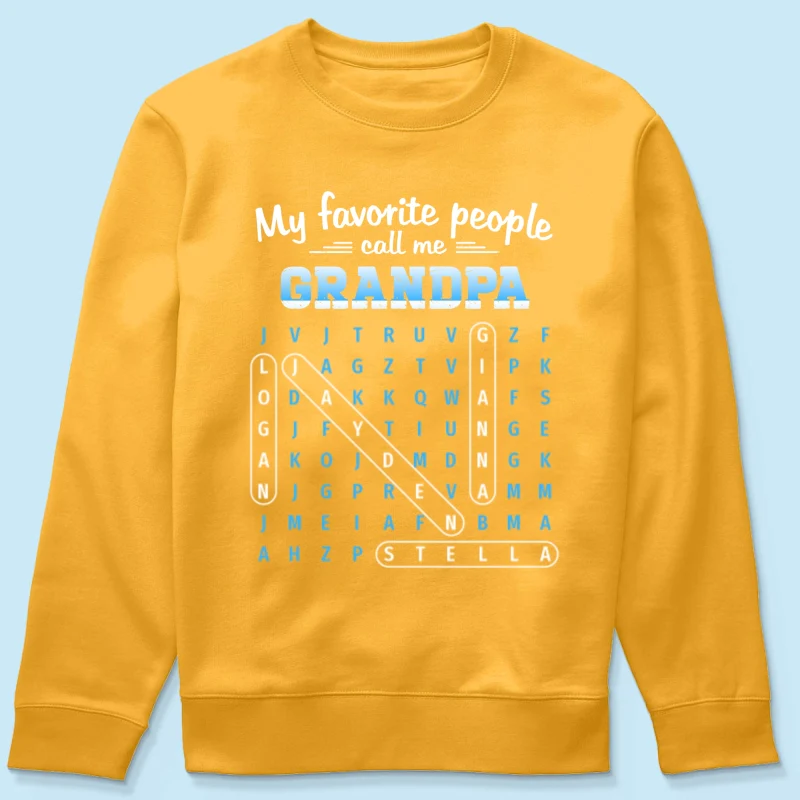 My Favorite People Call Me Grandpa Dad Word Search Puzzle - Personalized Shirt - Gift For Grandpa, Dad - Image 41