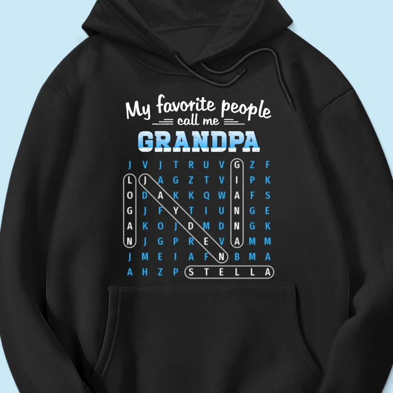 My Favorite People Call Me Grandpa Dad Word Search Puzzle - Personalized Shirt - Gift For Grandpa, Dad - Image 45