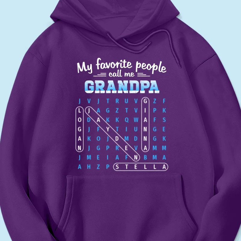 My Favorite People Call Me Grandpa Dad Word Search Puzzle - Personalized Shirt - Gift For Grandpa, Dad - Image 48