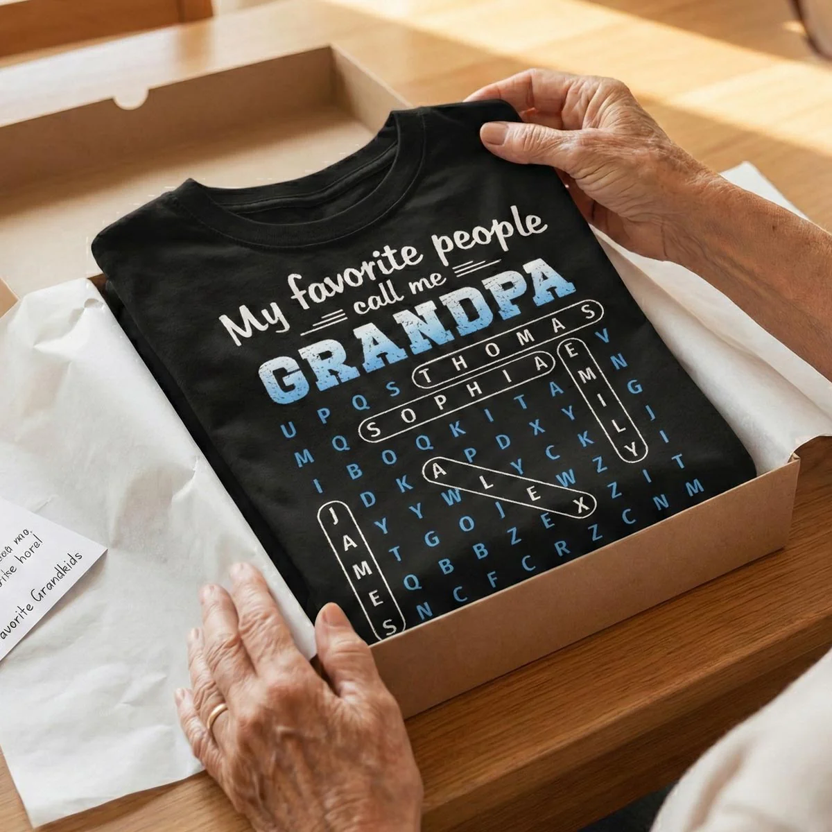 My Favorite People Call Me Grandpa Dad Word Search Puzzle - Personalized Shirt - Gift For Grandpa, Dad - Image 5
