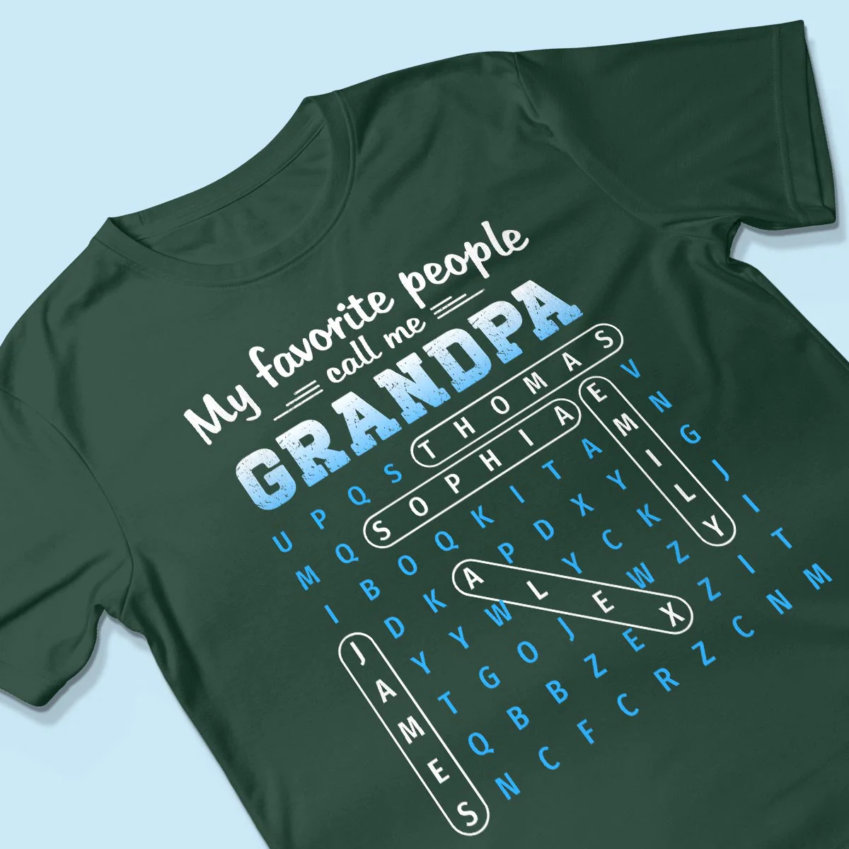 My Favorite People Call Me Grandpa Dad Word Search Puzzle - Personalized Shirt - Gift For Grandpa, Dad - Image 6