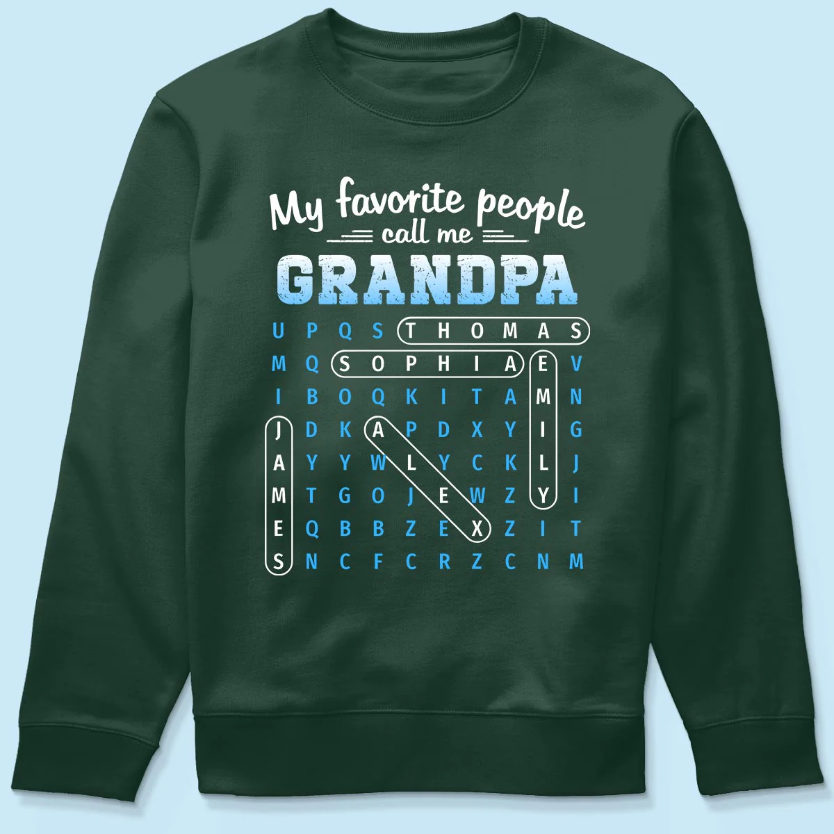 My Favorite People Call Me Grandpa Dad Word Search Puzzle - Personalized Shirt - Gift For Grandpa, Dad - Image 7