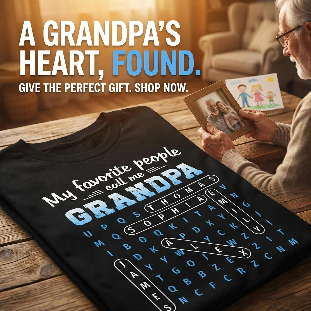 My Favorite People Call Me Grandpa Dad Word Search Puzzle - Personalized Shirt - Gift For Grandpa, Dad - Image 9