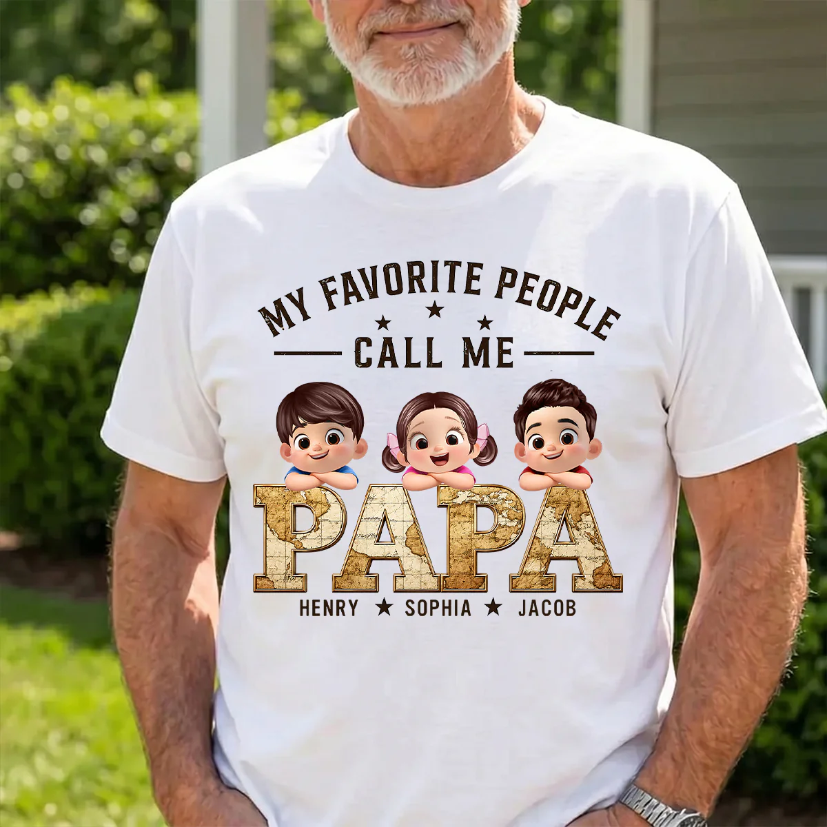 My Favorite People Call Me Grandpa - Personalized Shirt - Father's Day Gift for Dad, Grandpa, Husband - Image 4