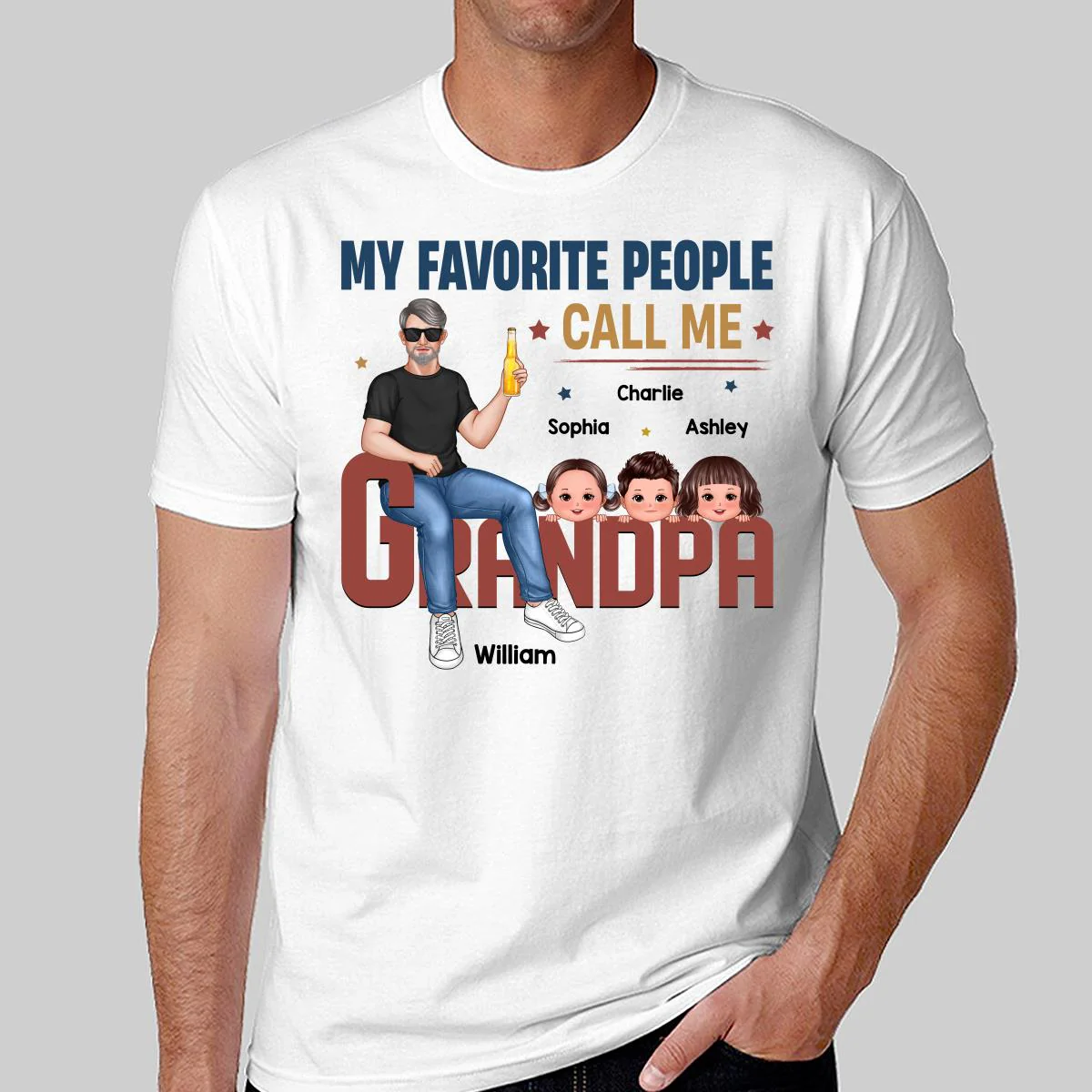 My Favorite People Call Me Grandpa Sitting On Text Personalized Shirt - Image 2