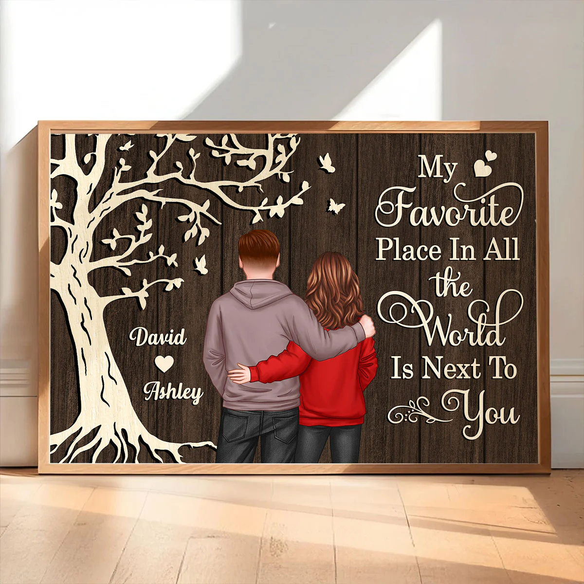 My Favorite Place in All the World Couple Tree - Personalized Poster - Gift for him, Gift for her - Image 11