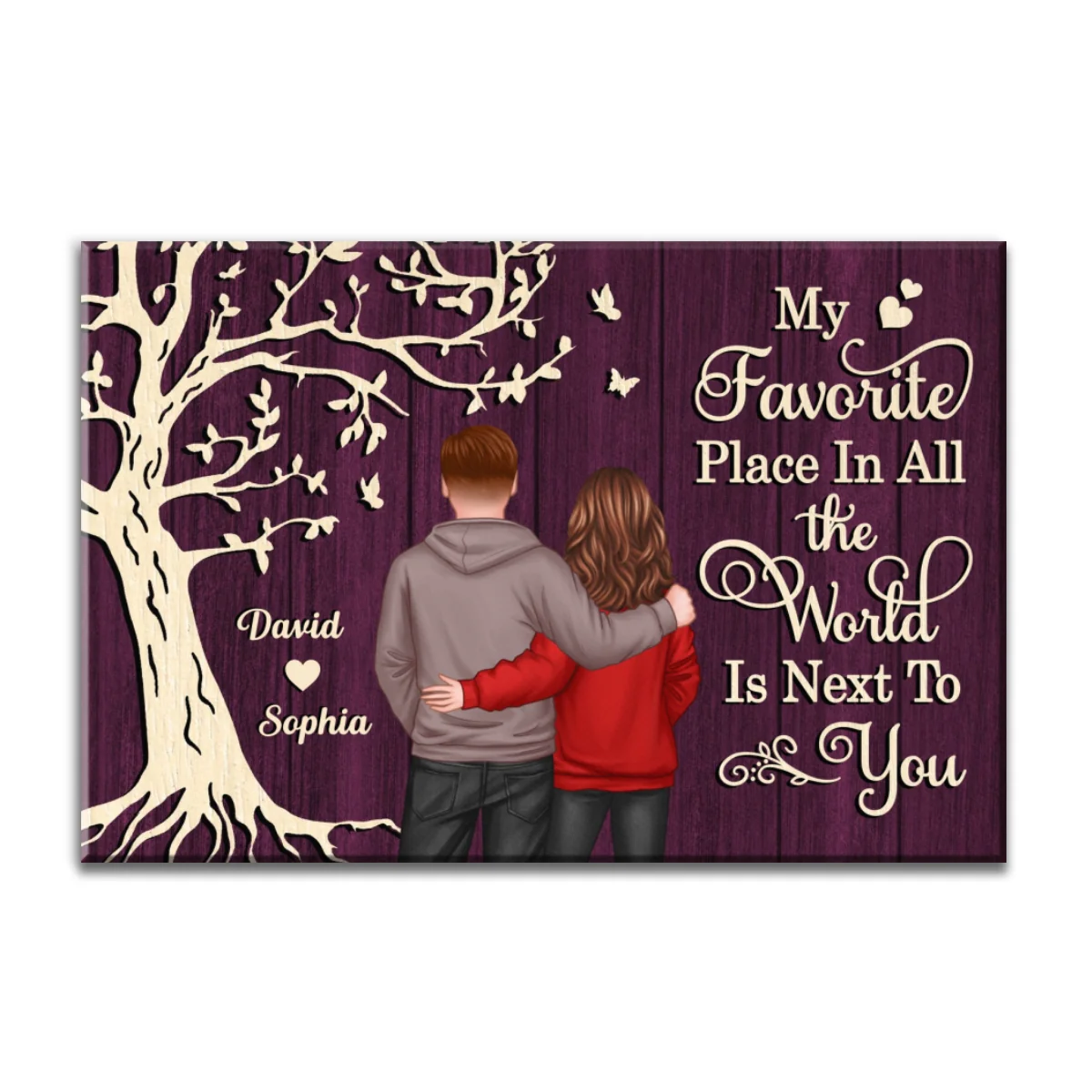 My Favorite Place in All the World Couple Tree - Personalized Poster - Gift for him, Gift for her - Image 15