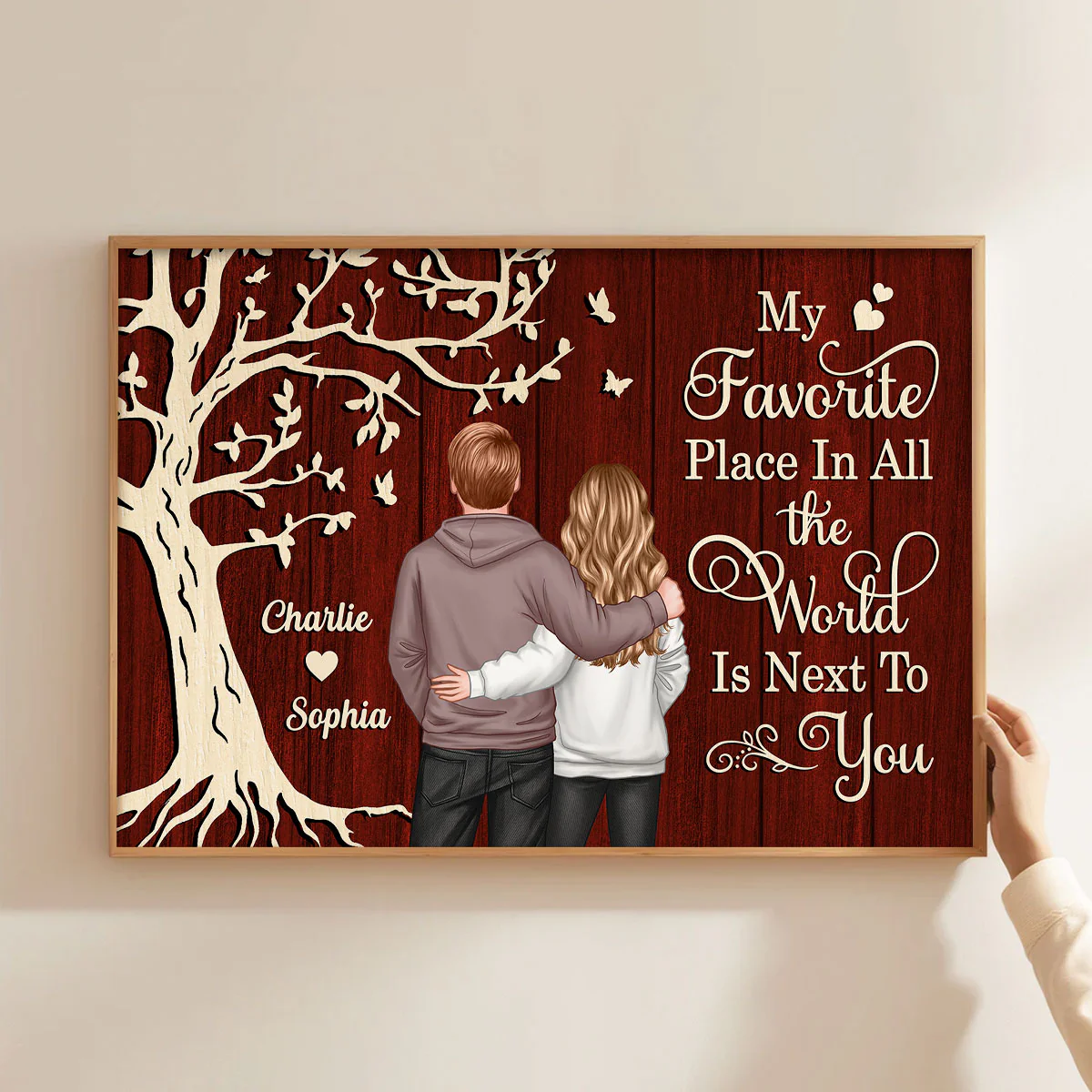 My Favorite Place in All the World Couple Tree - Personalized Poster - Gift for him, Gift for her - Image 7