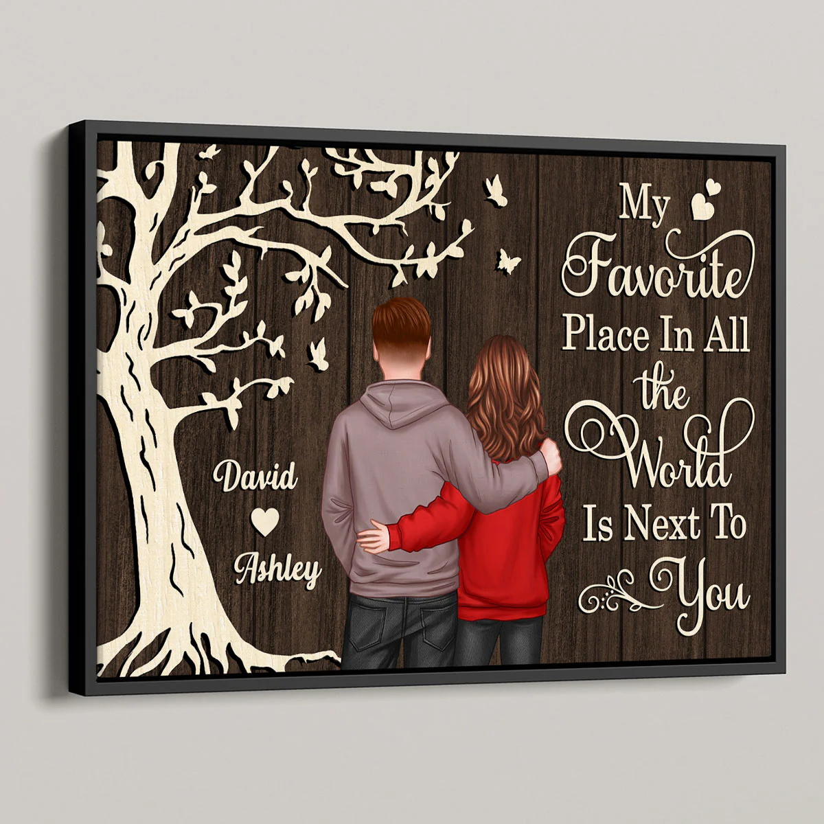 My Favorite Place in All the World Couple Tree - Personalized Poster - Gift for him, Gift for her - Image 8