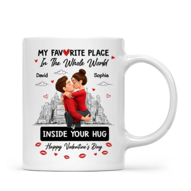 My Favorite Place in the Whole World is Inside Your Hug - Personalized Mug - Sentimental Couple Gift for Him - Image 9