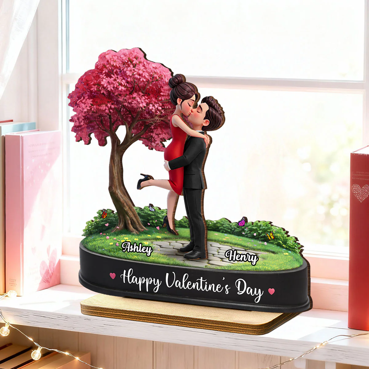 My Favorite Place is Inside Your Hug Couple Kissing - Personalized 2-Layered Wooden Plaque - Valentine's Day Gift for Her, for Him - Image 3