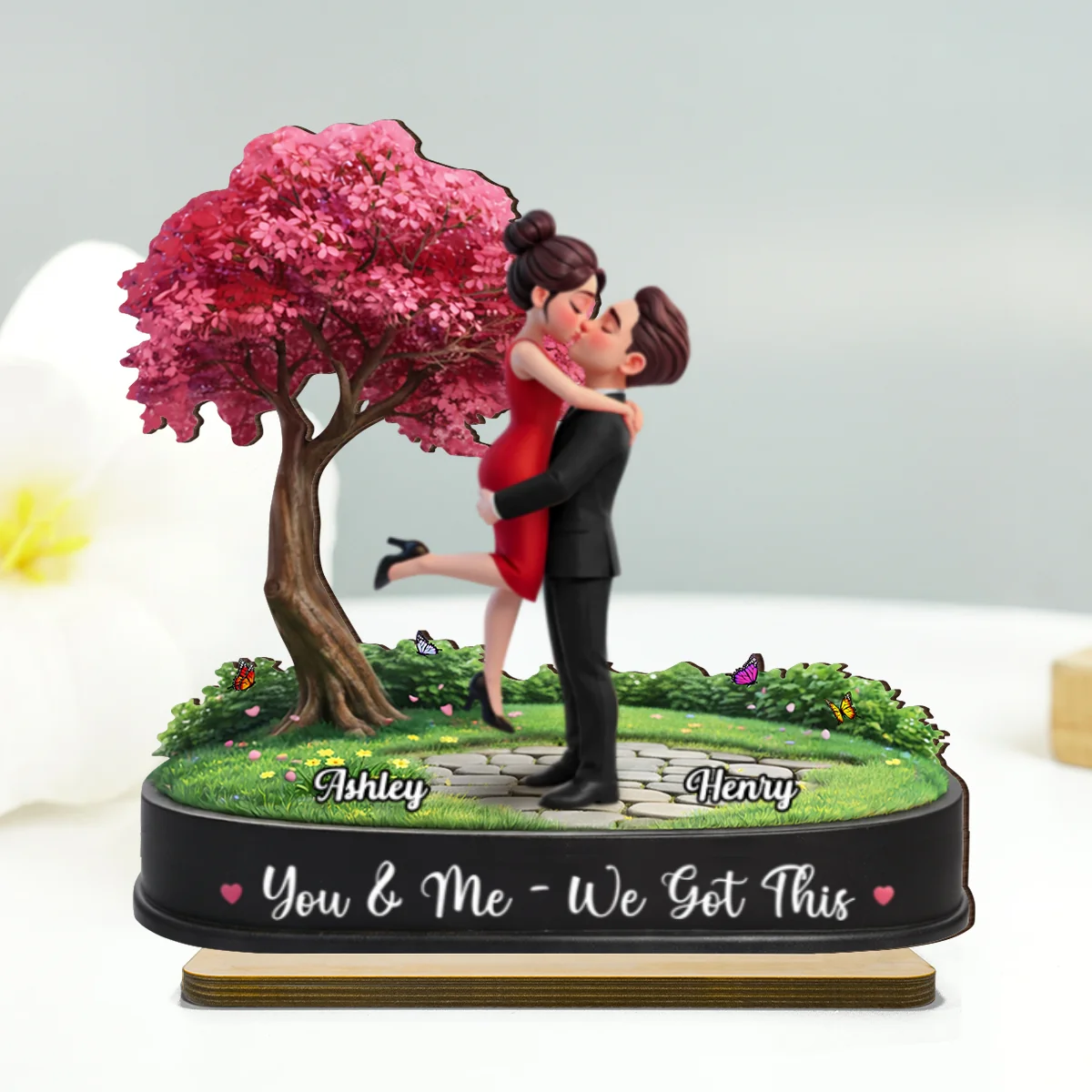 My Favorite Place is Inside Your Hug Couple Kissing - Personalized 2-Layered Wooden Plaque - Valentine's Day Gift for Her, for Him - Image 8