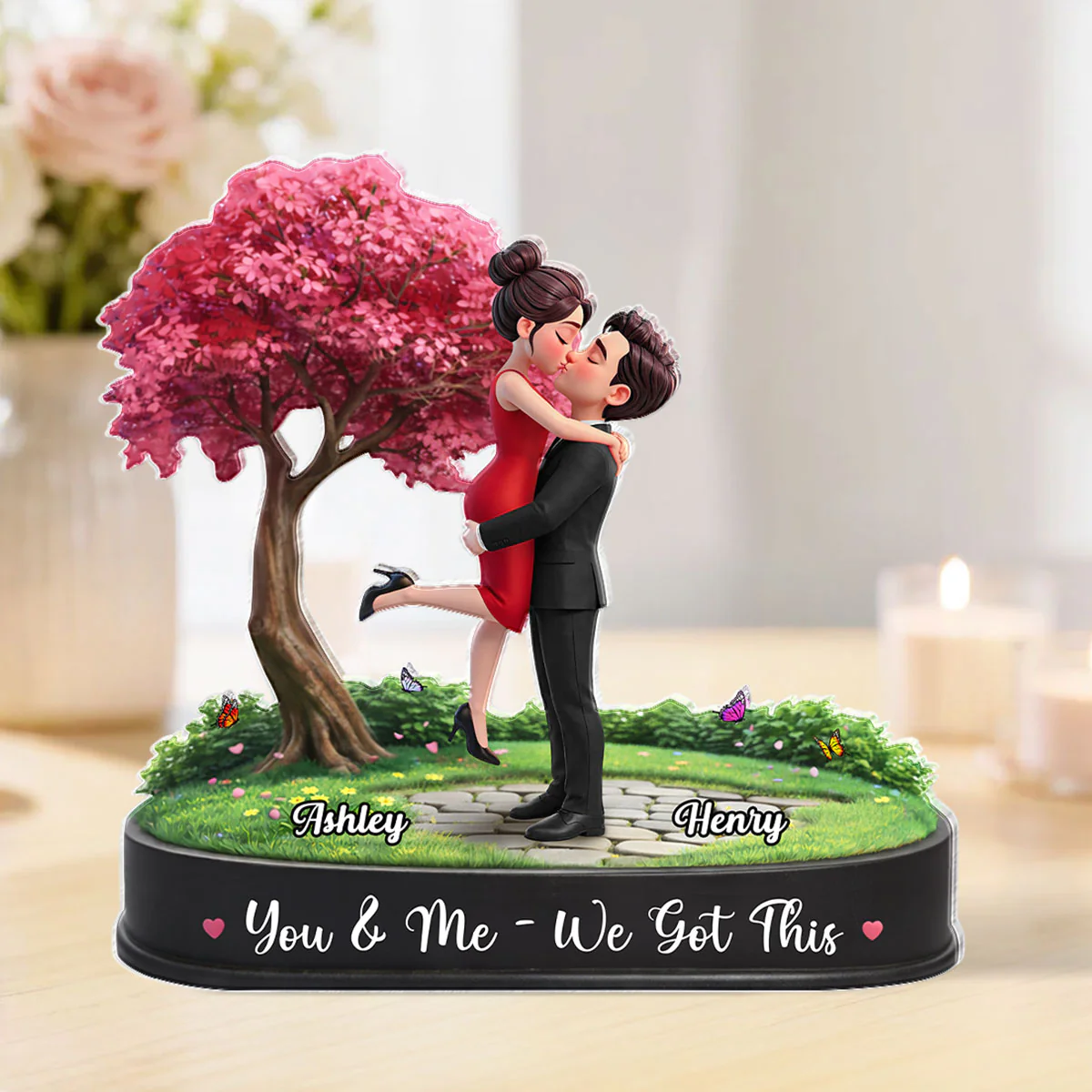 My Favorite Place is Inside Your Hug Couple Kissing - Personalized Acrylic Block Plaque - Valentine's Day Gift for Her, for Him - Image 5