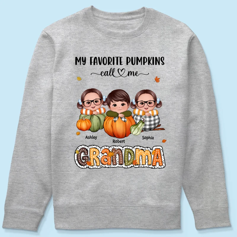 My Favorite Pumpkins Call Me Grandma Fall Season Personalized Shirt - Image 20