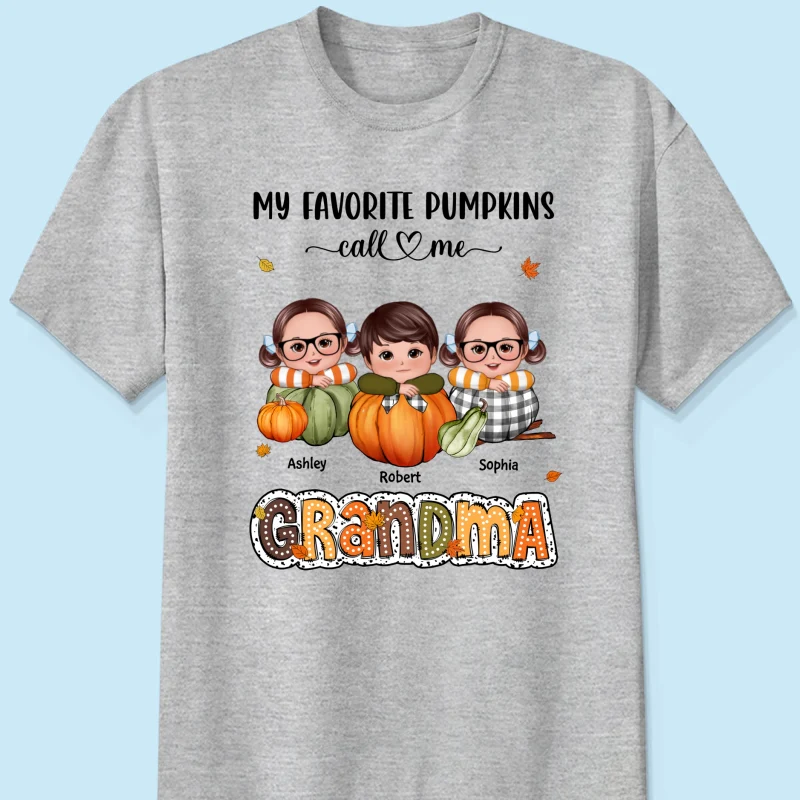 My Favorite Pumpkins Call Me Grandma Fall Season Personalized Shirt - Image 8