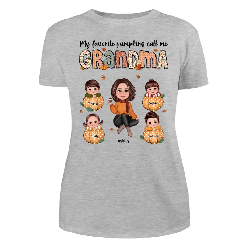My Favorite Pumpkins Call Me Grandma Mom Personalized Shirt - Image 10