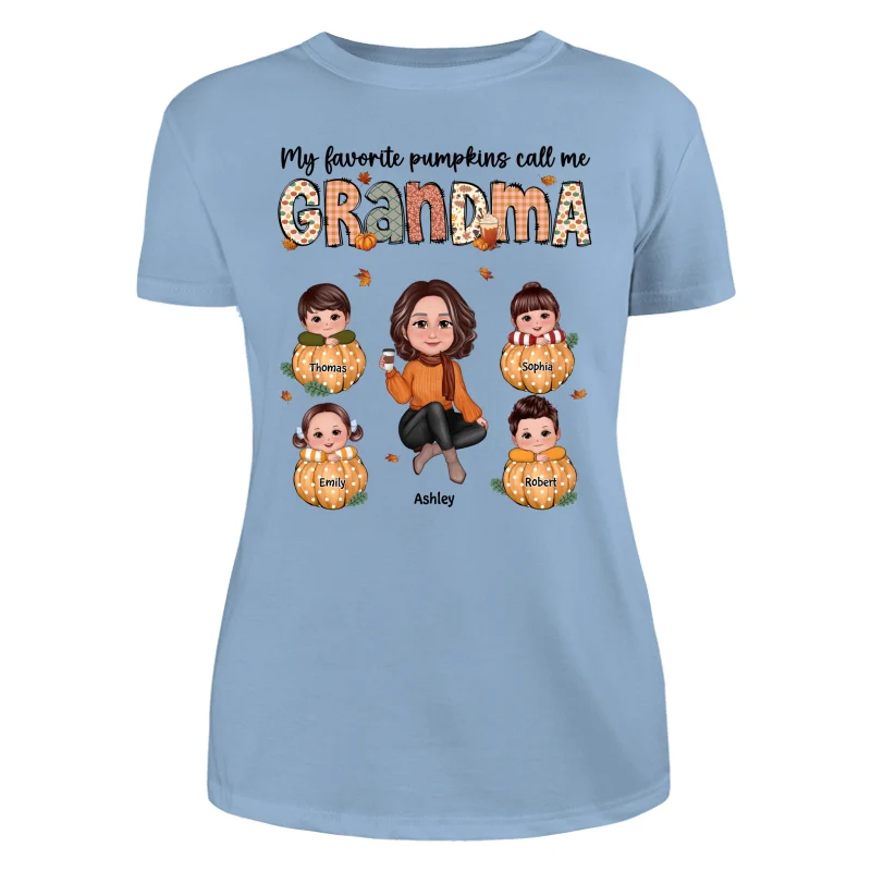 My Favorite Pumpkins Call Me Grandma Mom Personalized Shirt - Image 12