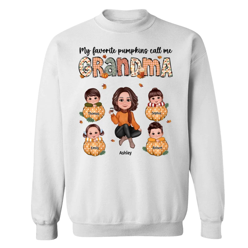 My Favorite Pumpkins Call Me Grandma Mom Personalized Shirt - Image 17