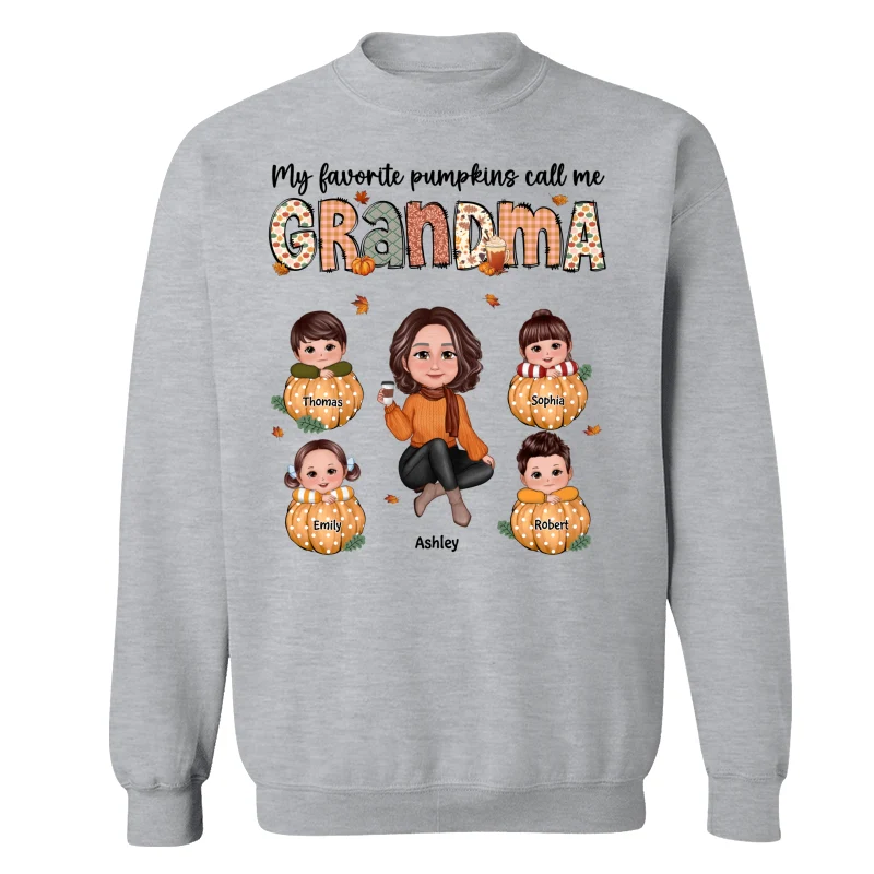My Favorite Pumpkins Call Me Grandma Mom Personalized Shirt - Image 18