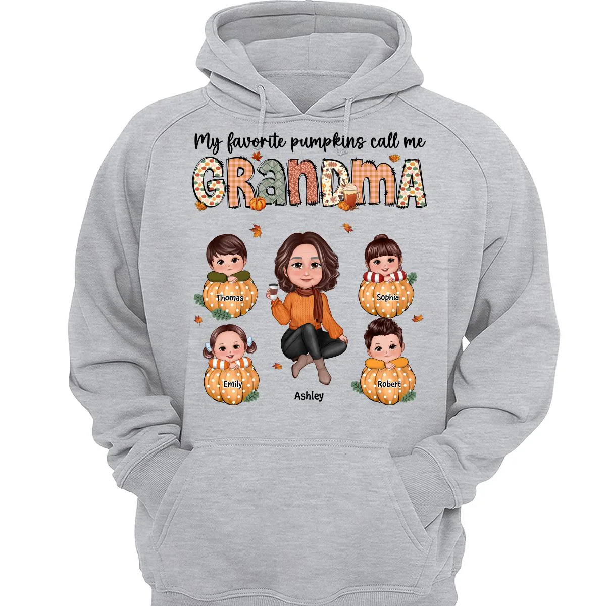 My Favorite Pumpkins Call Me Grandma Mom Personalized Shirt - Image 3