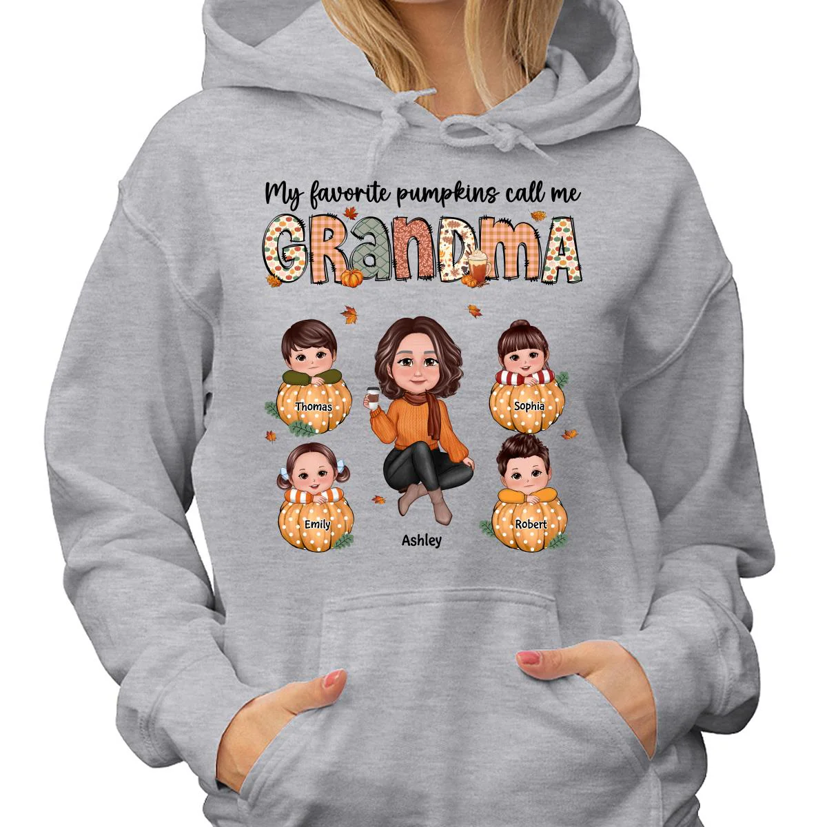 My Favorite Pumpkins Call Me Grandma Mom Personalized Shirt - Image 4
