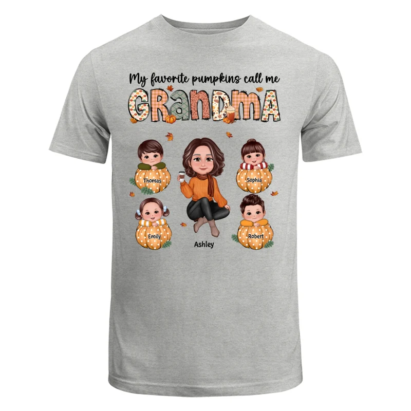 My Favorite Pumpkins Call Me Grandma Mom Personalized Shirt - Image 6