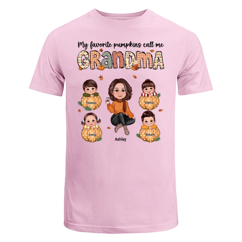 My Favorite Pumpkins Call Me Grandma Mom Personalized Shirt - Image 7
