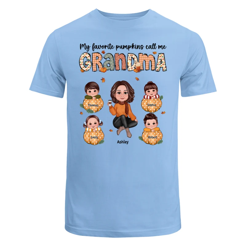 My Favorite Pumpkins Call Me Grandma Mom Personalized Shirt - Image 8