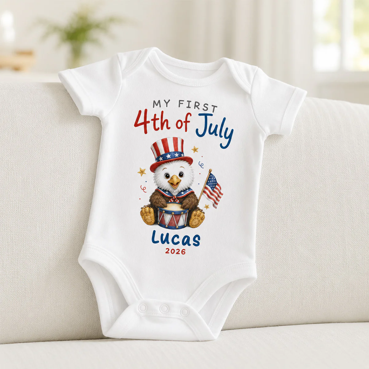 My First 4th Of July - Personalized Baby Apparel - 4th Of July Keepsake For Baby - Image 2