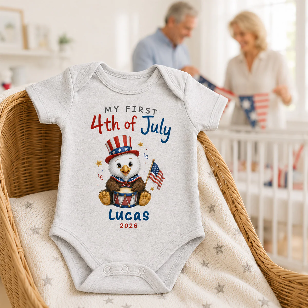 My First 4th Of July - Personalized Baby Apparel - 4th Of July Keepsake For Baby - Image 3
