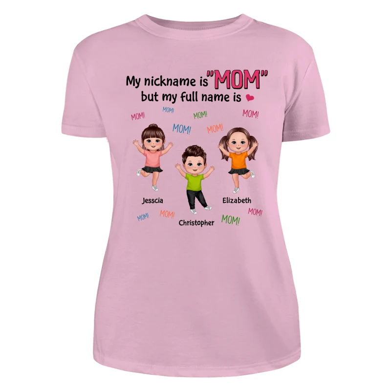 My Full Name Is Mom Mom Mom Dancing Doll Kids Personalized Shirt - Image 11