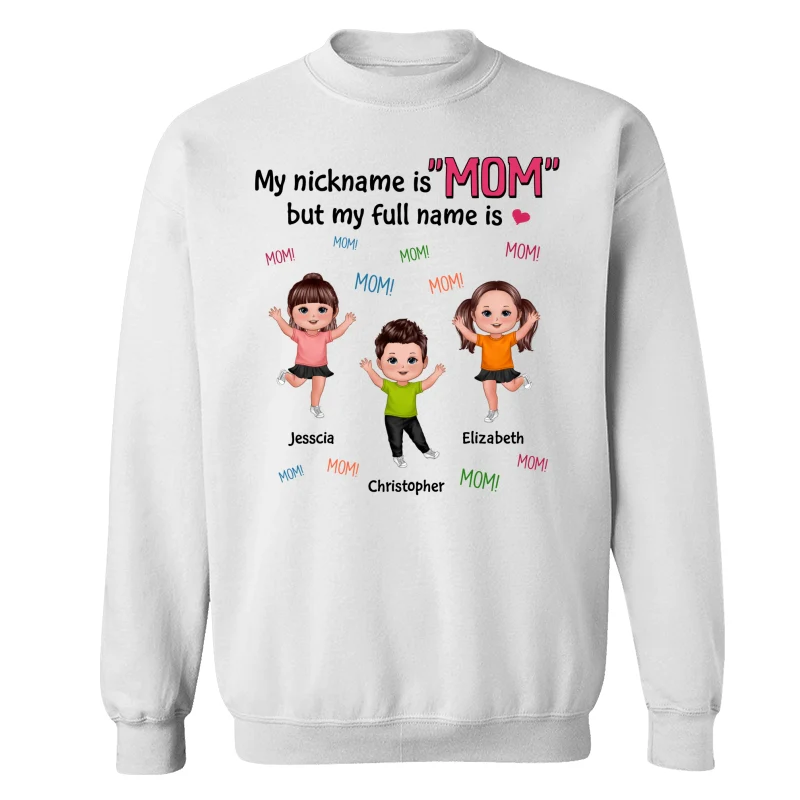 My Full Name Is Mom Mom Mom Dancing Doll Kids Personalized Shirt - Image 17