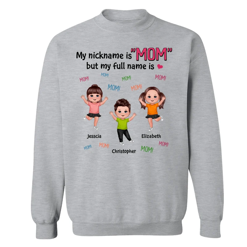 My Full Name Is Mom Mom Mom Dancing Doll Kids Personalized Shirt - Image 18