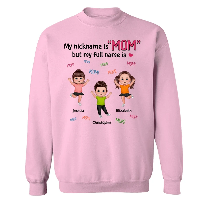 My Full Name Is Mom Mom Mom Dancing Doll Kids Personalized Shirt - Image 19