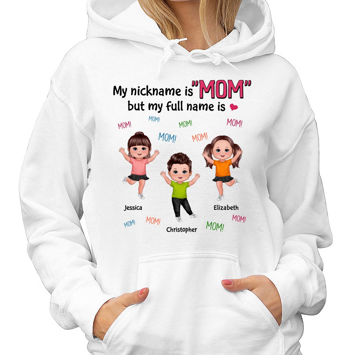 My Full Name Is Mom Mom Mom Dancing Doll Kids Personalized Shirt - Image 4