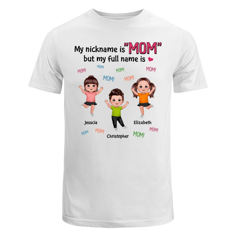 My Full Name Is Mom Mom Mom Dancing Doll Kids Personalized Shirt - Image 5