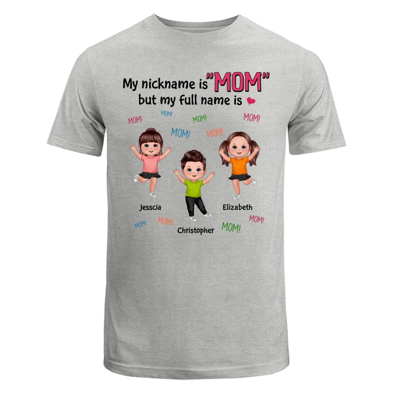 My Full Name Is Mom Mom Mom Dancing Doll Kids Personalized Shirt - Image 6