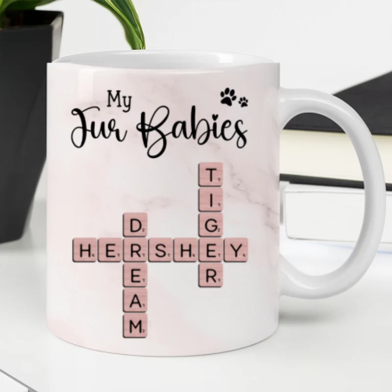 My Fur Babies Pets Crossword - Personalized Mug - Sentimental Gift for Pet Lovers, Dog Mom, Cat Mom - Image 8