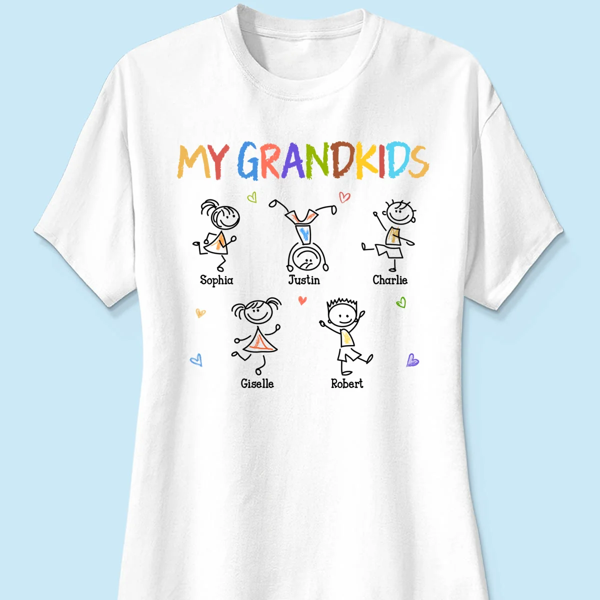 My Grandkids Crayon Patterned Personalized Shirt - Image 11