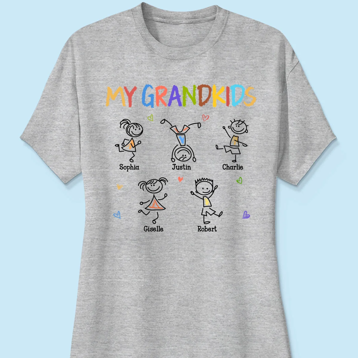 My Grandkids Crayon Patterned Personalized Shirt - Image 12