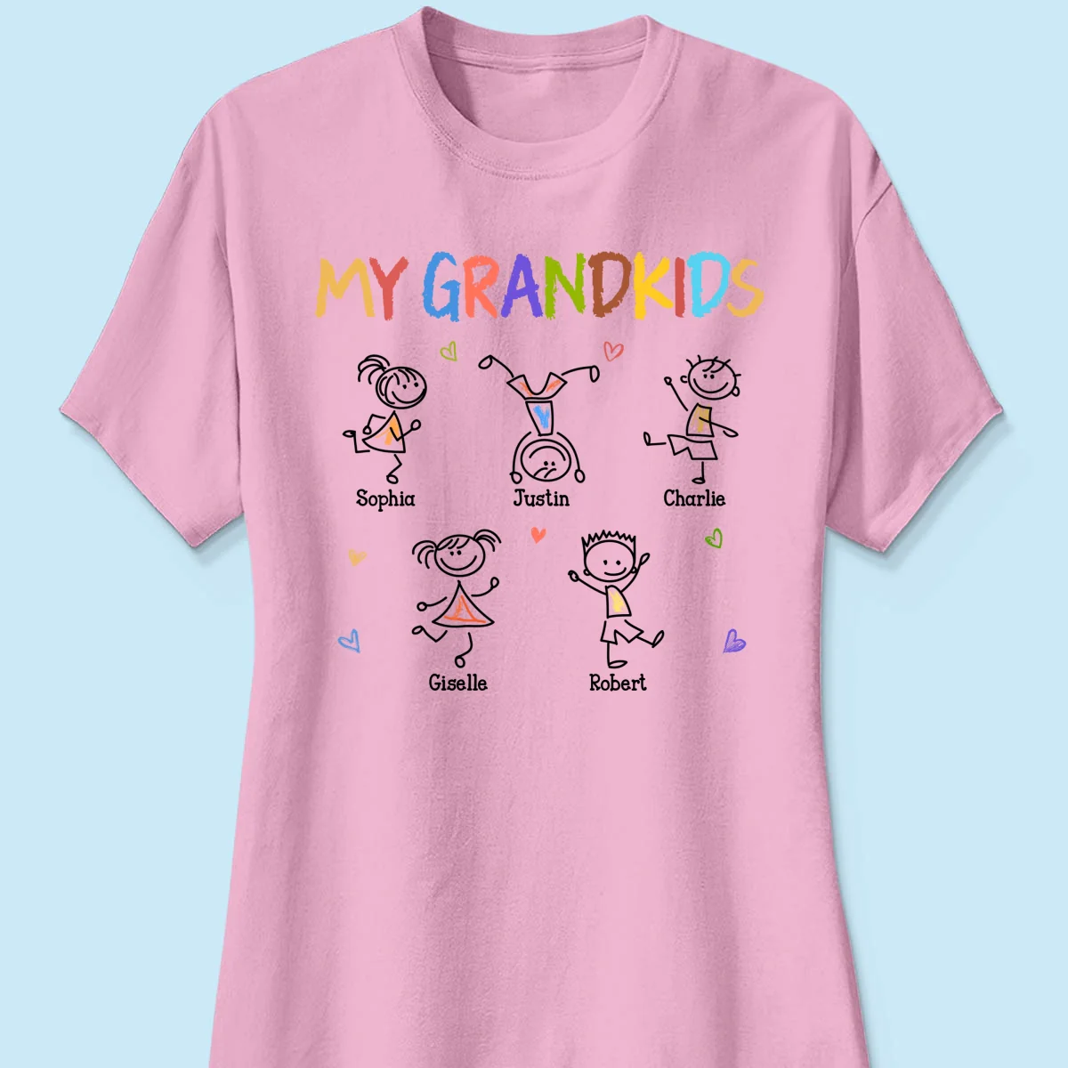 My Grandkids Crayon Patterned Personalized Shirt - Image 13