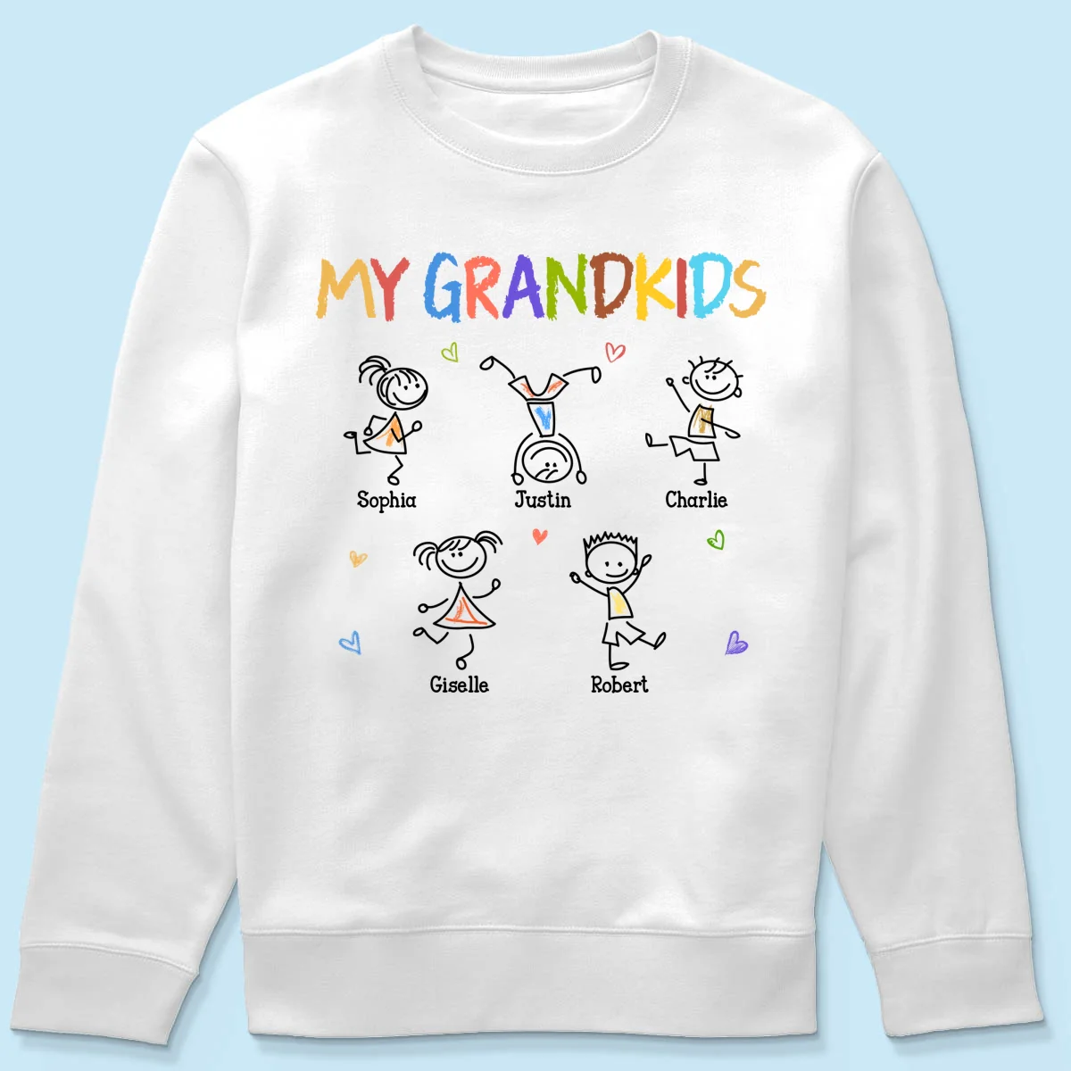 My Grandkids Crayon Patterned Personalized Shirt - Image 19