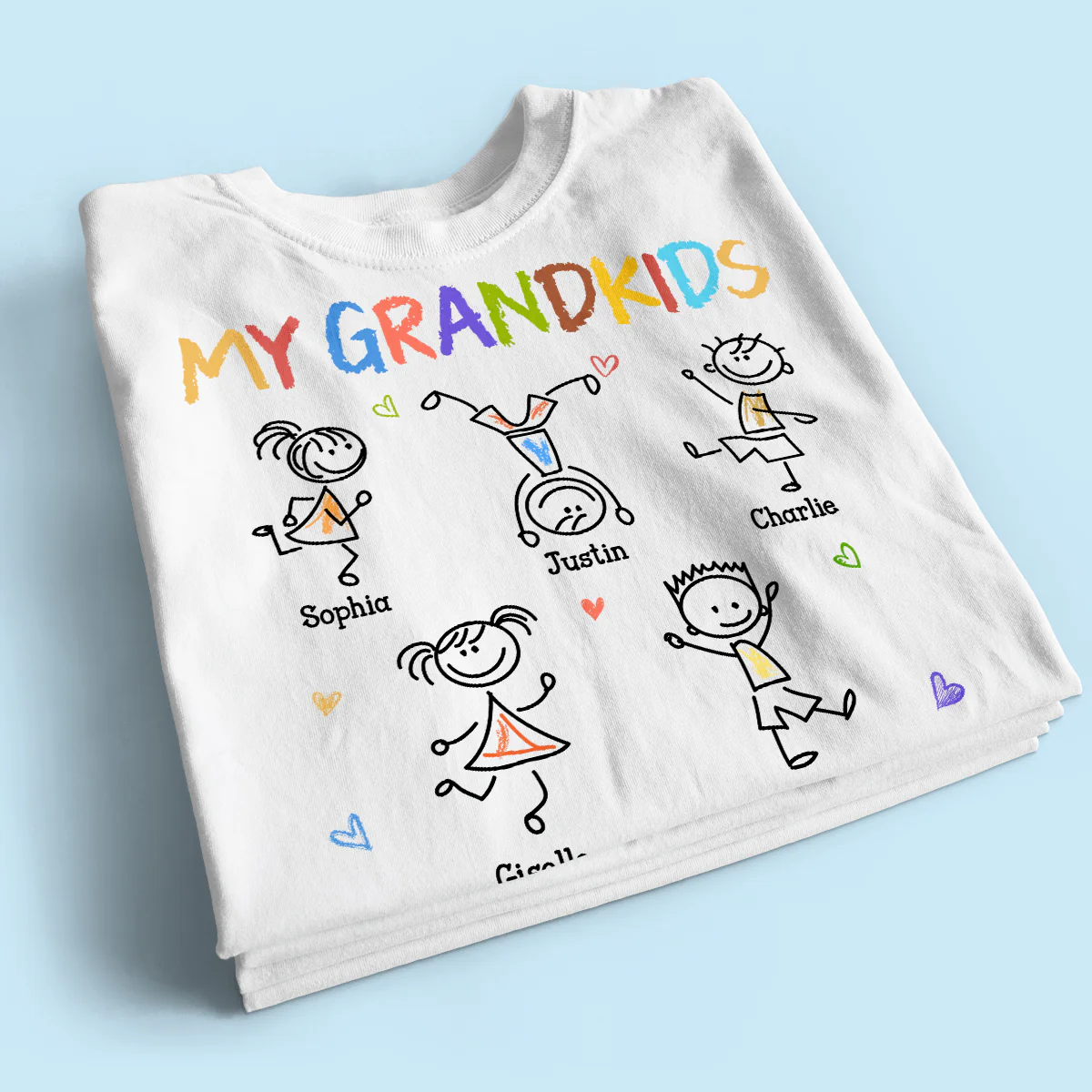 My Grandkids Crayon Patterned Personalized Shirt - Image 2