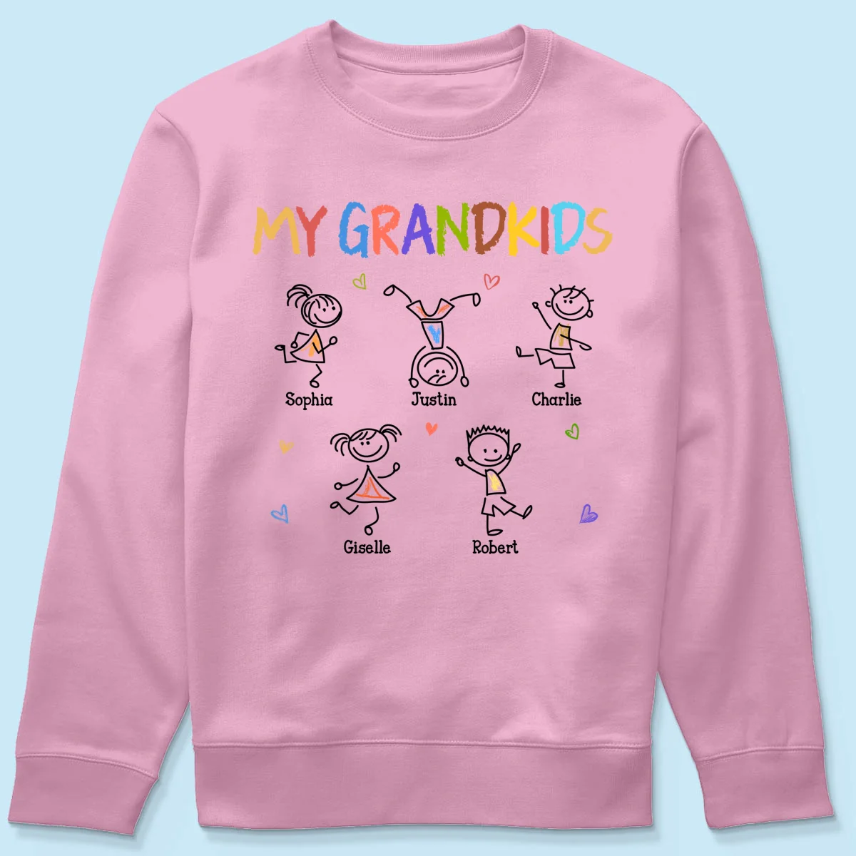 My Grandkids Crayon Patterned Personalized Shirt - Image 21