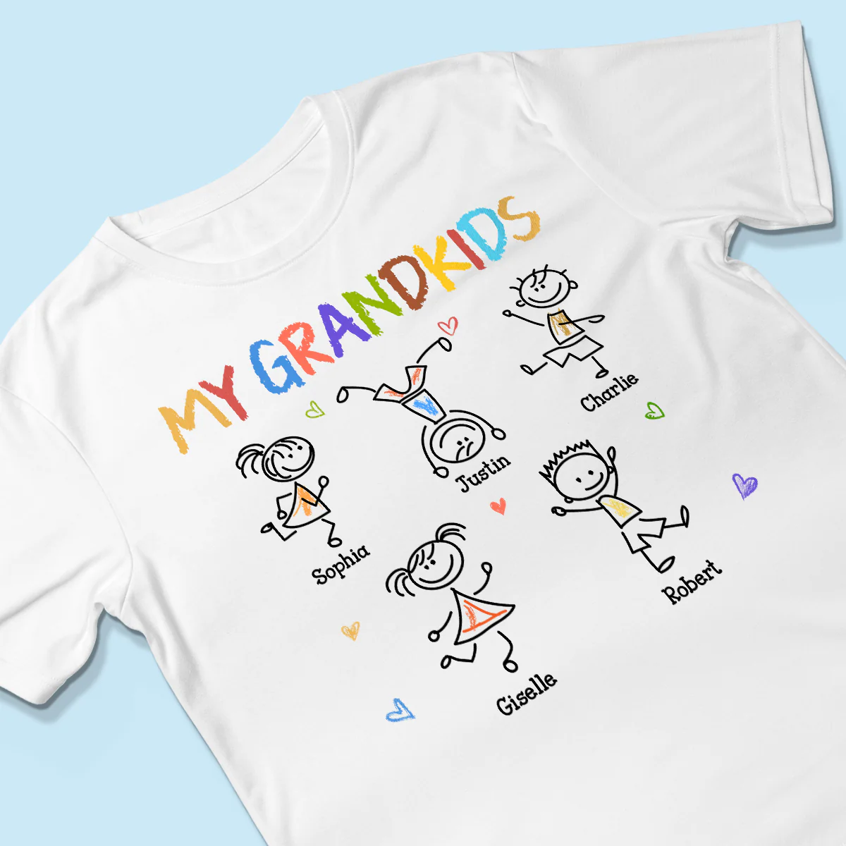 My Grandkids Crayon Patterned Personalized Shirt - Image 3
