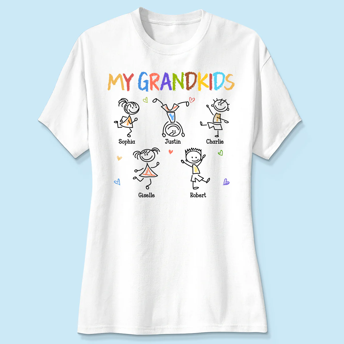 My Grandkids Crayon Patterned Personalized Shirt - Image 4