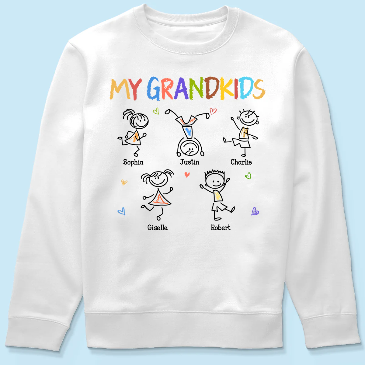 My Grandkids Crayon Patterned Personalized Shirt - Image 6