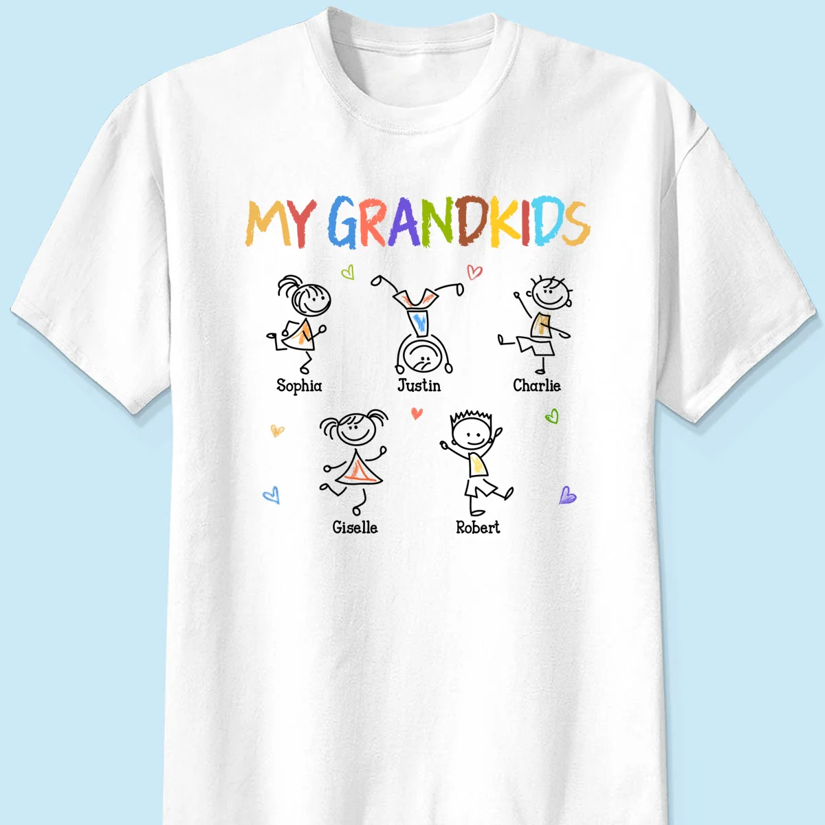 My Grandkids Crayon Patterned Personalized Shirt - Image 7
